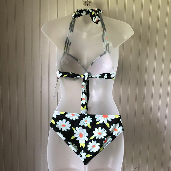 SALT + COVE Juniors Daisy Strappy Underwire Push Up Top Hipster Bottoms Size Med - Picture 7 of 7